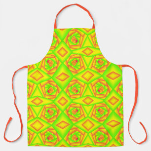 Citrus Green Orange Yellow Ombre Abstract Design  Apron