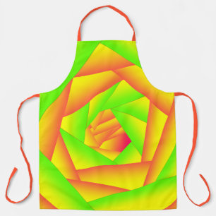 Citrus Green Orange Yellow Ombre Abstract Design Apron