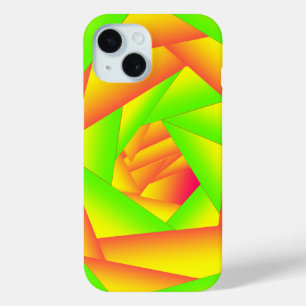Citrus Green Orange Yellow Ombre Abstract Design  iPhone 15 Case