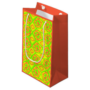 Citrus Green Orange Yellow Ombre Abstract Design  Small Gift Bag