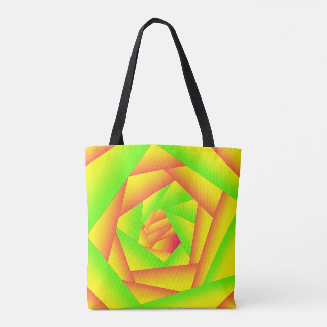 Citrus Green Orange Yellow Ombre Abstract Design  Tote Bag (Back)