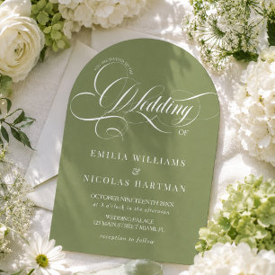 Citrus Green Romantic All In One Wedding Invitation