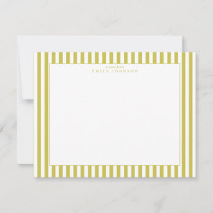 Citrus Green Striped Note Card