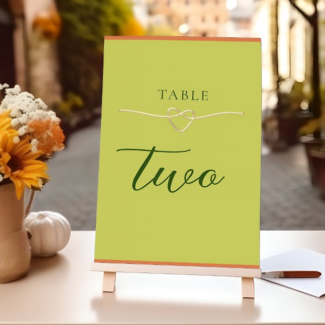 Citrus Green Wedding Table Number (Creator Uploaded)