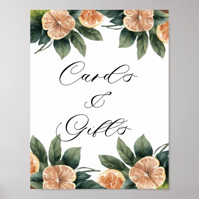 Citrus Greenery | Cards and Gifts Sign (Front)