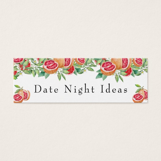 Citrus Greenery | Date Night Idea Cards (Front)