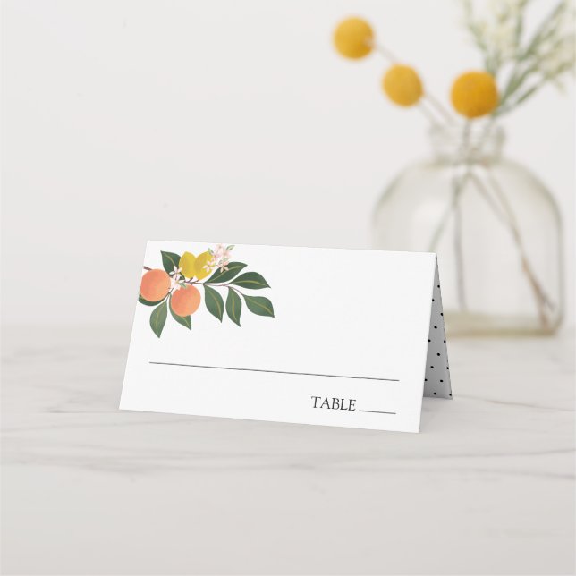 Citrus Greenery Name Escort Cards (Front)