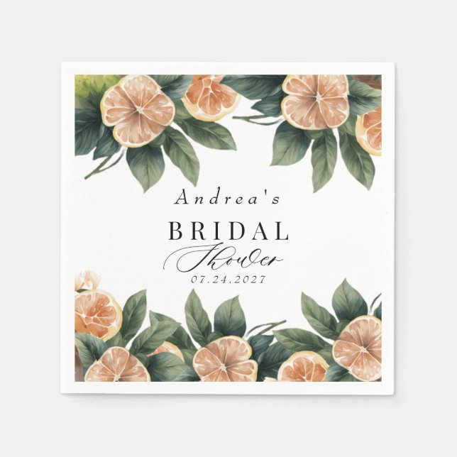 Citrus Greenery | Shower Napkins (Front)