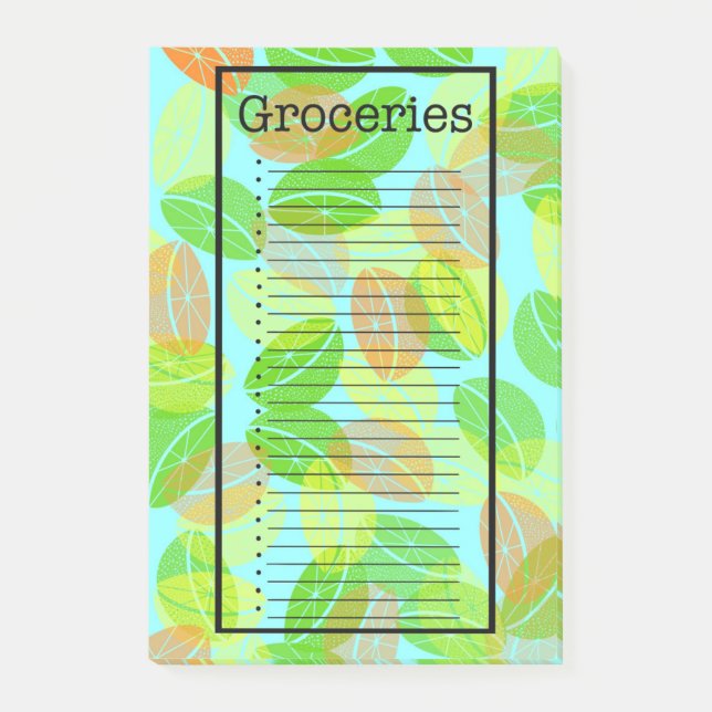 Citrus Grocery List Post it Notes (Front)