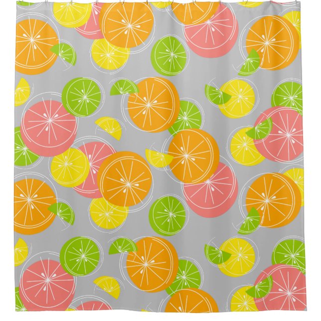 Citrus Group White shower curtain (Front)
