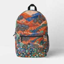 Citrus Grove Backpack – Terracotta & Cobalt Design