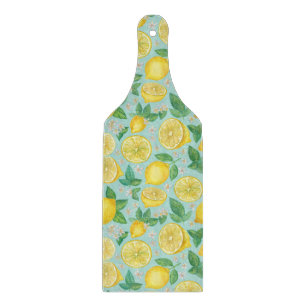 Citrus Grove Tile – Watercolor Lemon Botanical Cutting Board