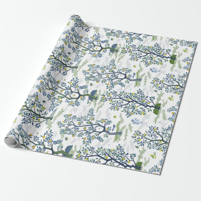 Citrus Grove White Wrapping Paper (Unrolled)