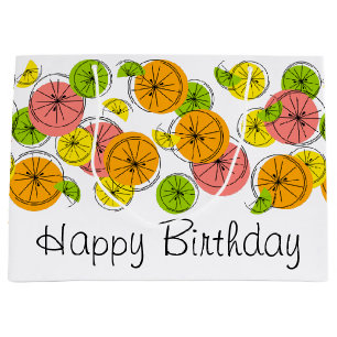 Citrus Happy Birthday gift bag large