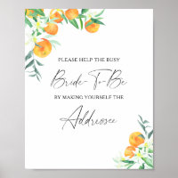 Citrus - help the busy bride Address Poster