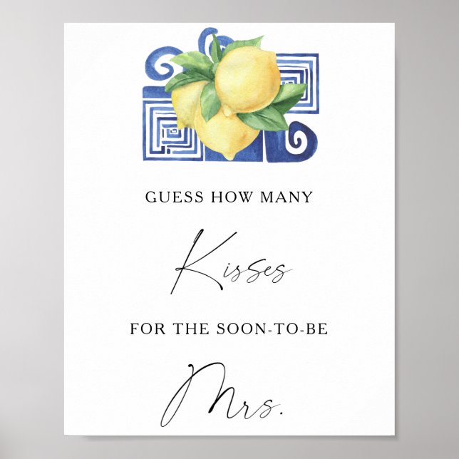 Citrus - How many kisses bridal shower game Poster (Front)