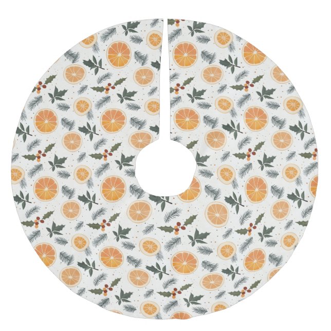 Citrus Hygge Christmas Brushed Polyester Tree Skirt (Front)