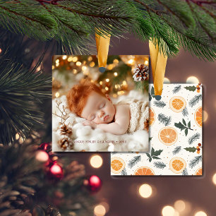 Citrus Hygge Christmas Ceramic Ornament