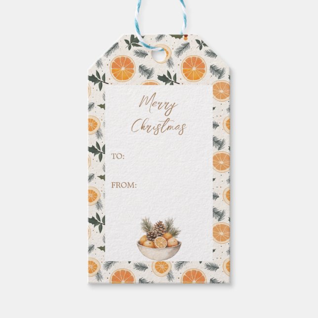 Citrus Hygge Christmas Gift Tag (Front)