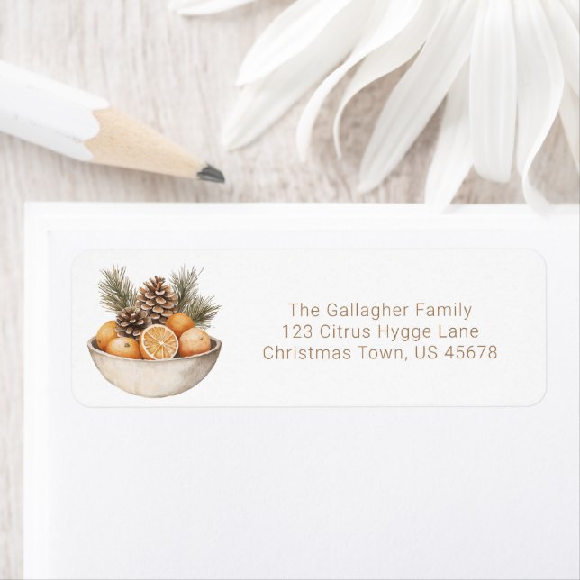 Citrus Hygge Christmas Return Address  (Insitu)