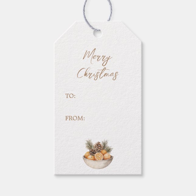Citrus Hygge Christmas Rustic Gift Tag (Front)