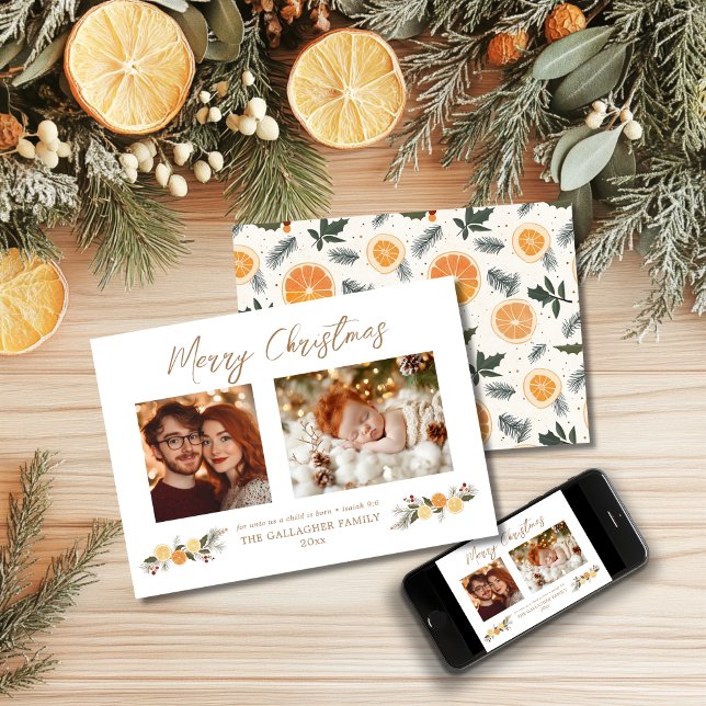 Citrus Hygge Christmas Scripture Flat Holiday Card (Creator Uploaded)