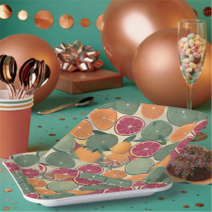 Citrus in muted tones  paper plate