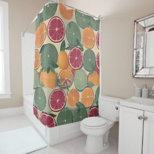 Citrus in muted tones shower curtain