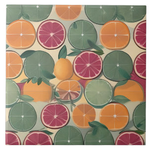 Citrus in muted tones  tile