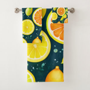 Citrus Kaleidoscope: A Vibrant Medley Bath Towel Set