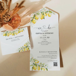 Citrus Lemon All in One Wedding Invite