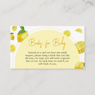 Citrus Lemon Baby Shower Books for Baby Enclosure Card