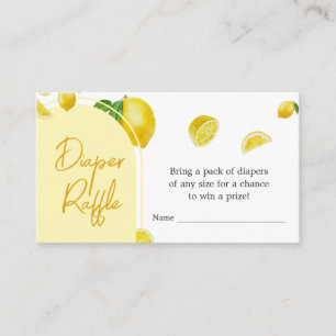 Citrus Lemon Baby Shower Diaper Raffle Enclosure Card