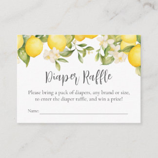 Citrus Lemon Baby Shower Diaper Raffle Enclosure Card
