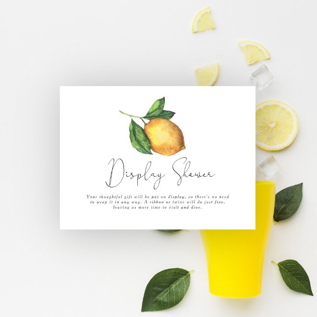 Citrus lemon baby shower - display shower enclosure card (Creator Uploaded)