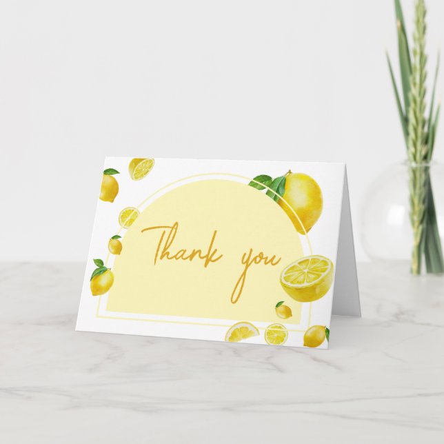 Citrus Lemon Baby Shower  Thank You Card (Front)