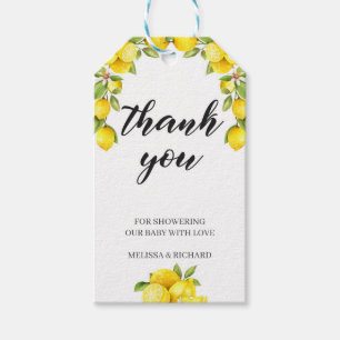 Citrus lemon baby shower thank you gift tag summer