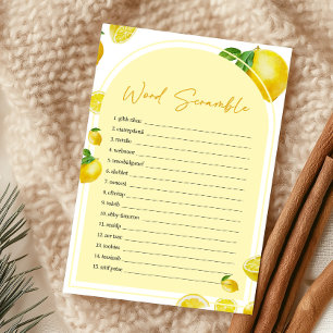 Citrus Lemon Baby Shower Word Scramble Game