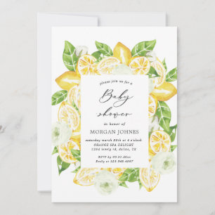 citrus lemon bouquet baby shower Invitation