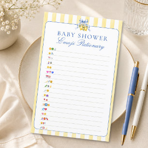 Citrus Lemon Bow Baby Shower Emoji Pictionary Game