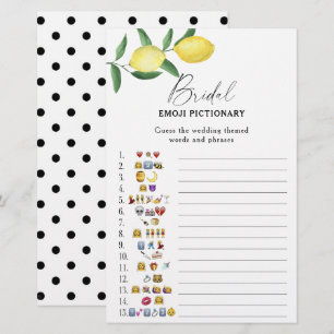 Citrus lemon - bridal shower emoji pictionary game