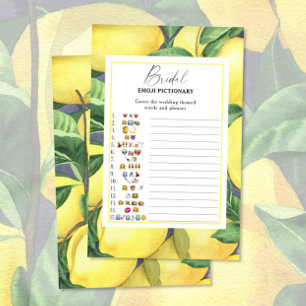 Citrus lemon - bridal shower emoji pictionary game