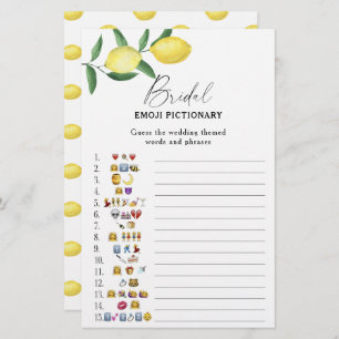 Citrus lemon - bridal shower emoji pictionary game