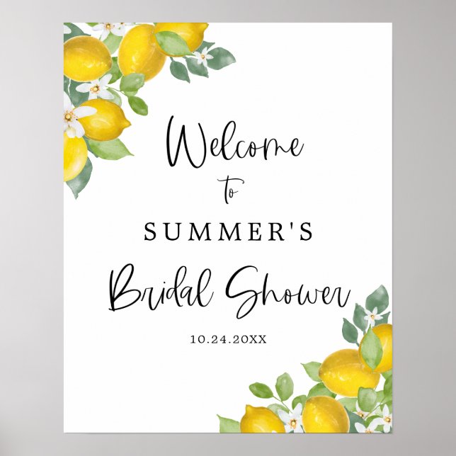 Citrus Lemon Bridal Shower Welcome Sign (Front)