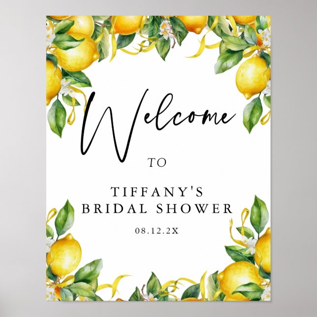 Citrus Lemon Bridal Shower Welcome Sign (Front)