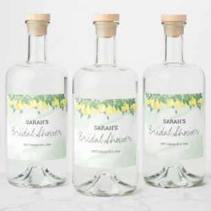 Citrus Lemon Casual Script Personalised Liquor Bottle Label