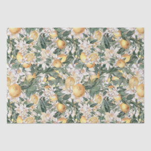 Citrus Lemon Floral Watercolor Baby Shower Tissue Paper