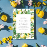 Citrus Lemon Floral Watercolor Wedding Invitation<br><div class="desc">This elegant wedding invitation features a white background with lemons/citrus,  flowers and leaves in watercolor.  Personalise it for your needs. You can find matching products at my store.</div>