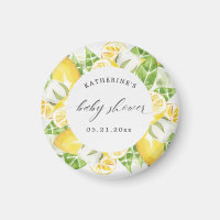 Citrus Lemon Fruit Flower Baby Shower Monogram 