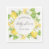 citrus lemon fruit flower baby shower monogram